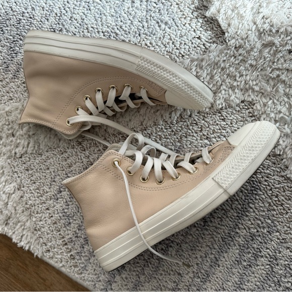 Chuck Taylor All Star Earthy Neutrals leather high top sneakers size 7.5 - Picture 10 of 16